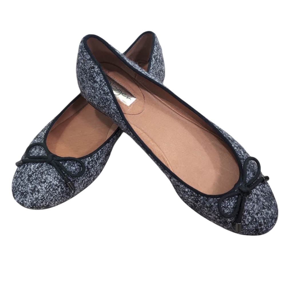 Halogen Flats, Slip On Shoes, Tweed With Bow, Women's Size 7